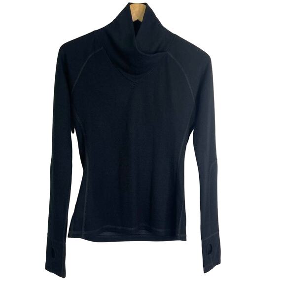 Prana Black Long Sleeve Sweater Shirt Merino Wool Blend Small - Picture 1 of 9